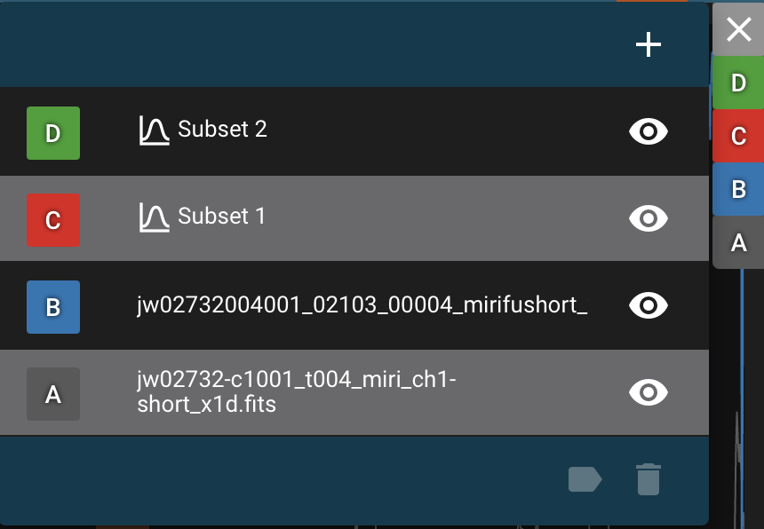 Specviz Data Menu